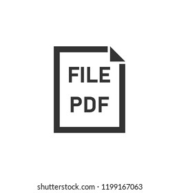 PDF File. Icon Flat