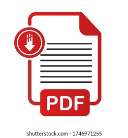 PDF file icon. Flat design graphic illustration. Vector PDF icon.
