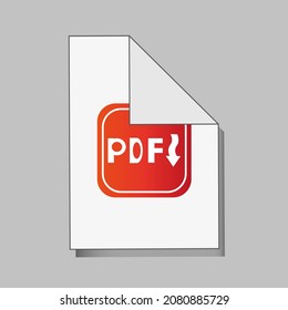 PDF file icon. Flat design graphic illustration. Vector PDF icon.Pdf file download icon