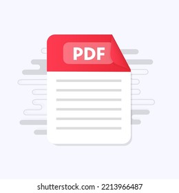 PDF file icon. Flat design graphic illustration. Vector PDF icon