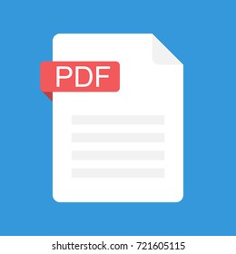 PDF file icon. Flat design graphic illustration. Vector PDF icon.