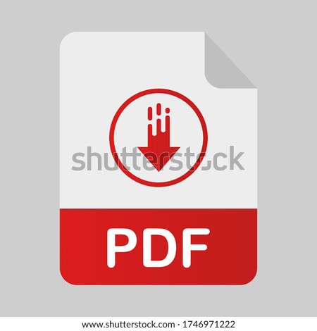 PDF file icon. Flat design graphic illustration. Vector PDF icon.