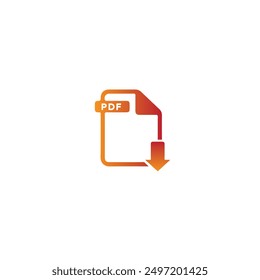 PDF file icon flat vector design