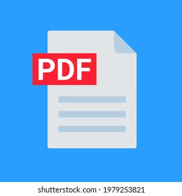 PDF File Icon Format. Pdf Download Document Image Button Vector Doc Icon