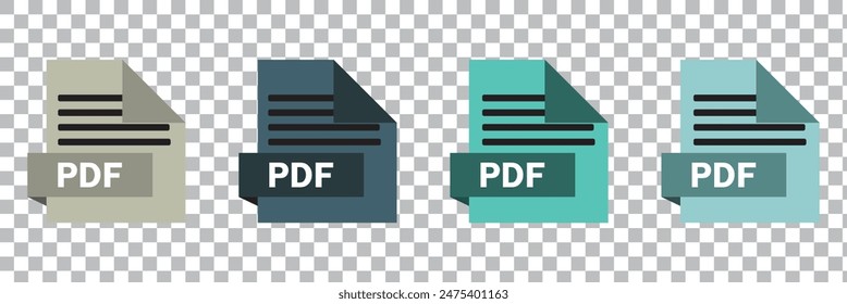 PDF file icon format. Pdf download document image button vector doc icon