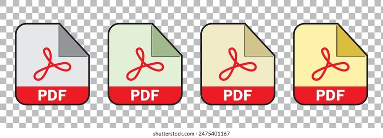 PDF file icon format. Pdf download document image button vector doc icon