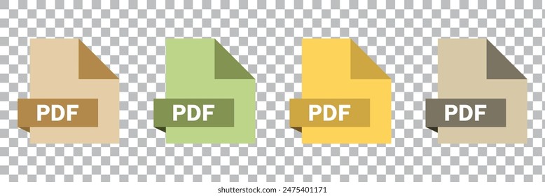 PDF file icon format. Pdf download document image button vector doc icon