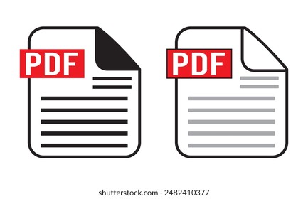 PDF file icon format. Pdf download document image button vector doc icon