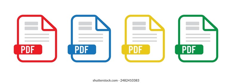 PDF file icon format. Pdf download document image button vector doc icon