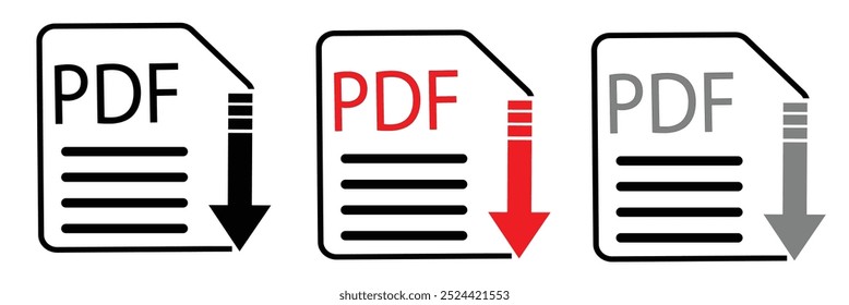 Formato de icono de archivo PDF. Pdf Documento de Descarga Imagen Botón Vector doc .