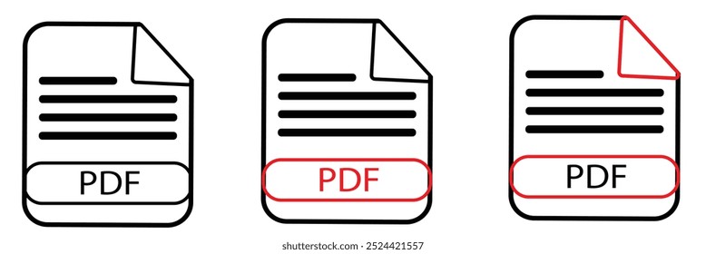 formato do ícone do arquivo PDF. Pdf download de documento botão de imagem vetor doc .