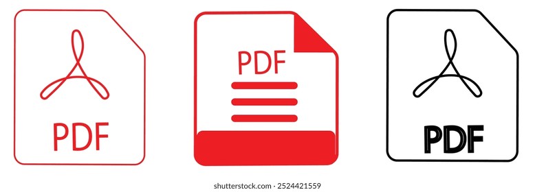 formato do ícone do arquivo PDF. Pdf download de documento botão de imagem vetor doc .