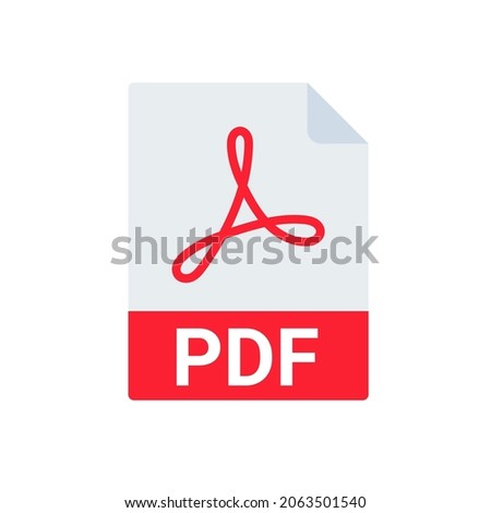 PDF file icon format. Pdf download document image button vector doc icon