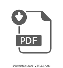 pdf file icon of glyph style design vector template