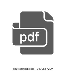 icono de archivo pdf de la plantilla de vector de diseño de estilo de glifo