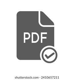 pdf file icon of glyph style design vector template