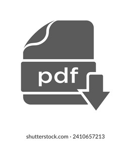 icono de archivo pdf de la plantilla de vector de diseño de estilo de glifo