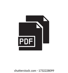 pdf file icon glyph vector illustration. isolated on white background