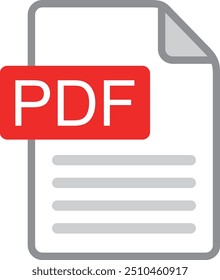 Das PDF-Dateisymbol einzeln auf weißem Hintergrund