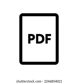 PDF file icon line isolated on white background. Black flat thin icon on modern outline style. Linear symbol and editable stroke. Simple and pixel perfect stroke vector illustration.