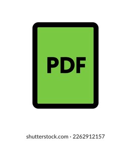 Línea de icono de archivo PDF aislada en fondo blanco. Icono delgado plano negro sobre el estilo de contorno moderno. Símbolo lineal y trazo editable. Ilustración vectorial de trazo simple y de píxel perfecto.
