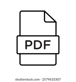 PDF file icon logo sign set vector outline