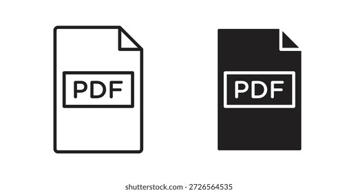 Symbol der PDF-Datei. Einfarbige einfache Symbole für Vorlagen, Webdesign