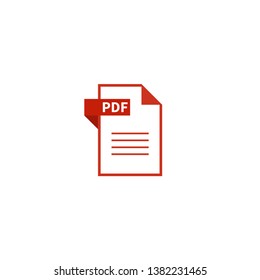 PDF file icon, on the white background. Vector.