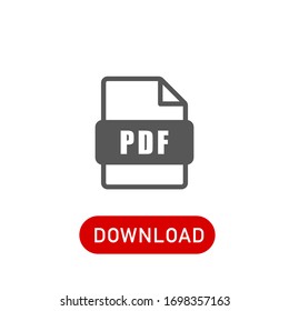 PDF file icon on white background. vector illustration