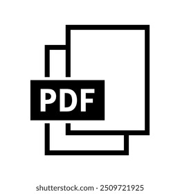 ícone de arquivo pdf no plano de fundo branco