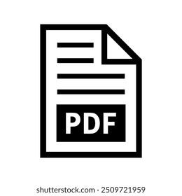 ícone de arquivo pdf no plano de fundo branco