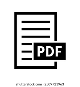 ícone de arquivo pdf no plano de fundo branco