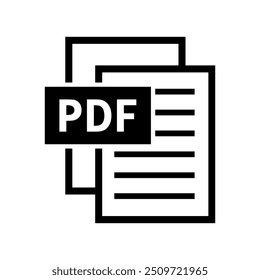 ícone de arquivo pdf no plano de fundo branco