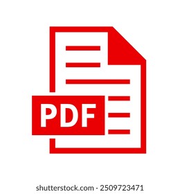 ícone de arquivo pdf no plano de fundo branco