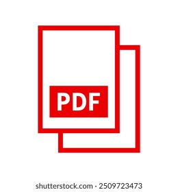 pdf-Datei-Symbol auf weißem Hintergrund