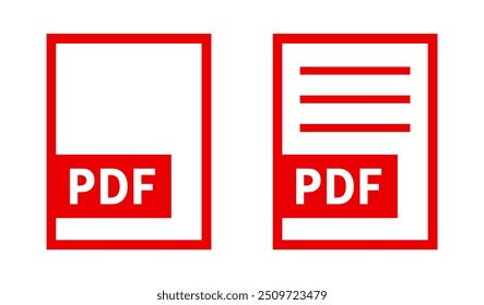 pdf-Datei-Symbol auf weißem Hintergrund