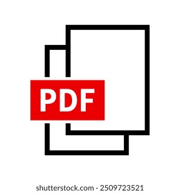 ícone de arquivo pdf no plano de fundo branco