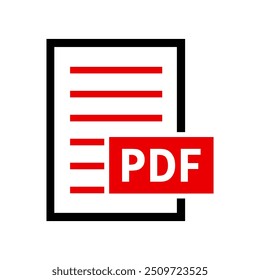 ícone de arquivo pdf no plano de fundo branco