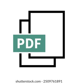 ícone de arquivo pdf no plano de fundo branco