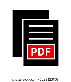 pdf-Datei-Symbol auf weißem Hintergrund