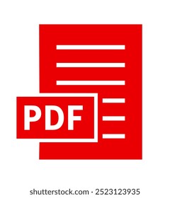 pdf-Datei-Symbol auf weißem Hintergrund