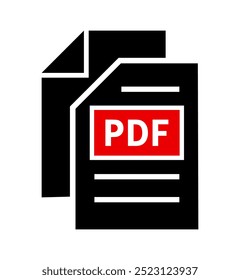 pdf-Datei-Symbol auf weißem Hintergrund