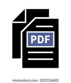 pdf-Datei-Symbol auf weißem Hintergrund