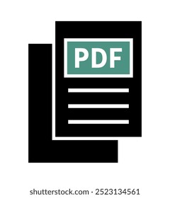 pdf-Datei-Symbol auf weißem Hintergrund