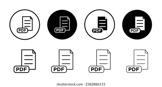 PDF file icon Outline thin set pack series