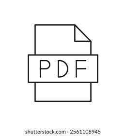 PDF file icon Outline vector line symbol