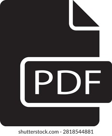 PDF File Icon Portable Document Format Symbols, Digital Document, Office Paper, Business Report, File Management Icons Isolated on Transparent Background