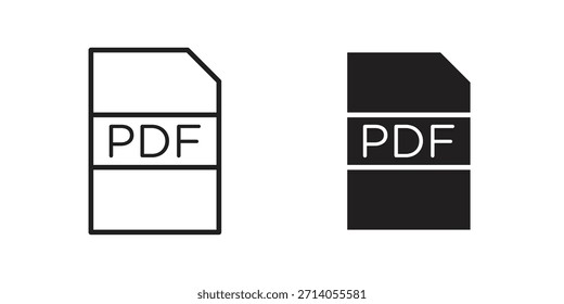 ícone de arquivo PDF silhueta projetos vetoriais. Traçados editáveis