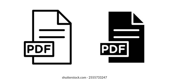 PDF file icon symbol collection on white background.