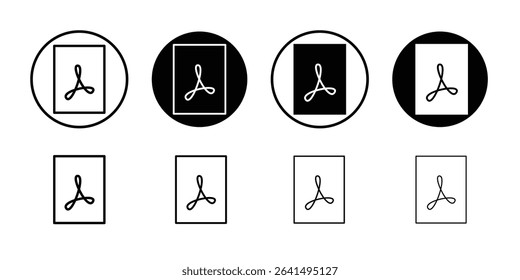 PDF file icon Thin line illustration set vector